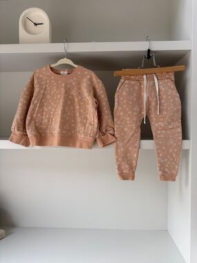 Jamie Kay Peach Floral Sweatshirt & Jogger Set